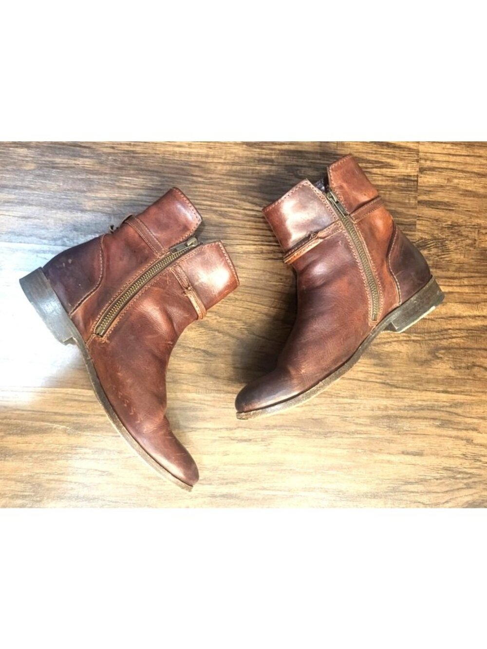 Womens Frye Melissa Seam Brown Short Boots SZ 8 Booties Leather Distressed